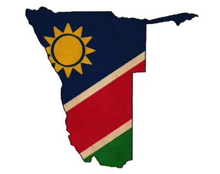 Namibia map on namibia flag drawing ,grunge and retro flag series Stock Illustration