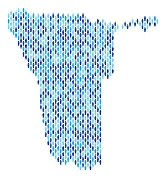Namibia Map Population Demographics Stock Illustration