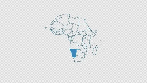 Namibia map on transparent background.Location of Namibia 스톡 동영상 319480679
