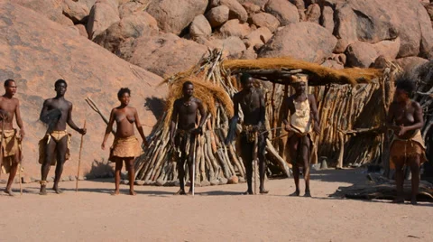Namibia Namibia Damara tribe traditional life in Damaraland in Damara Living 스톡 동영상 37213542
