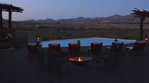 Namibia Namibia desert remote Okahirongo Elephant Lodge exclusive expensive Stock Footage 37213446