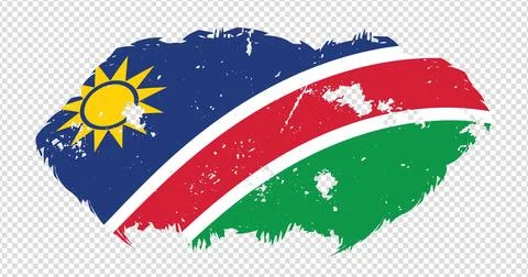 Namibia national flag with distressed stroke brush effect Stock Illustration
