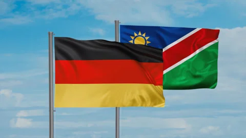 Namibia national flag Stock Footage 245111289