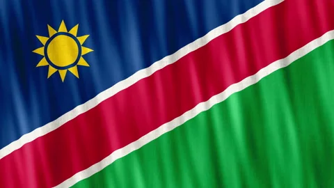 Namibia National Flag. Seamless loop animation closeup waving. Video stock 220852071