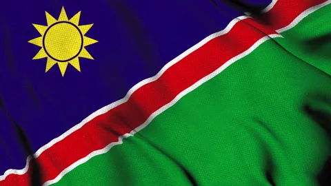 Namibia national flag with sun emblem Stock Footage 314612202