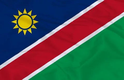 Namibia National Flag Waving Fabric Background Stock Illustration
