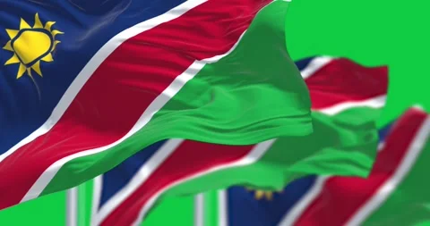Namibia national flags waving isolated on green background Stock-Footage 270392824