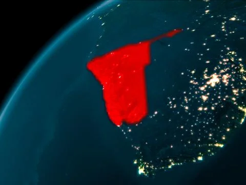 Namibia at night on Earth Stock Illustration