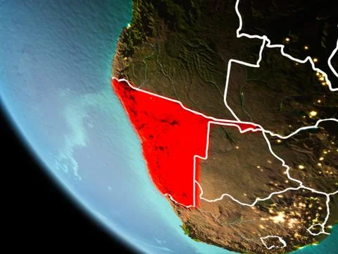 Namibia at night on Earth Stock Illustration