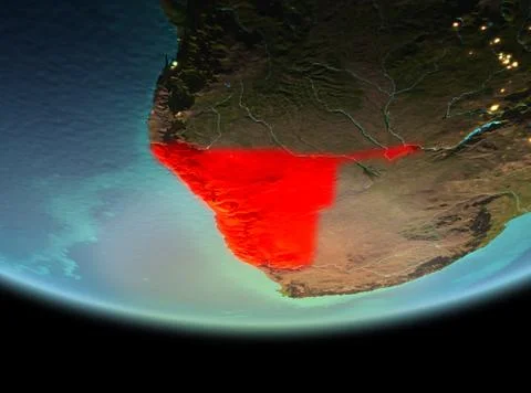 Namibia at night on Earth Stock Illustration