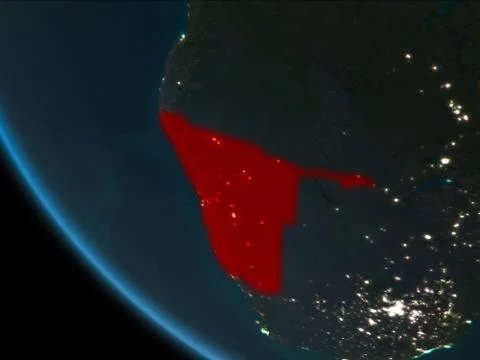 Namibia at night from orbit Stock Illustration