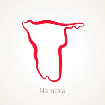 Namibia - Outline Map Illustrazione stock