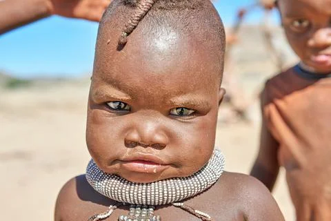Namibia. Portrait of a Himba child in Kunene region Stock Photos