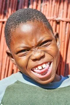 Namibia. Portrait of a joyful child in Kavango Region Stock Photos