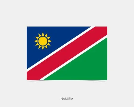Namibia Rectangle flag icon with shadow. 스톡 일러스트