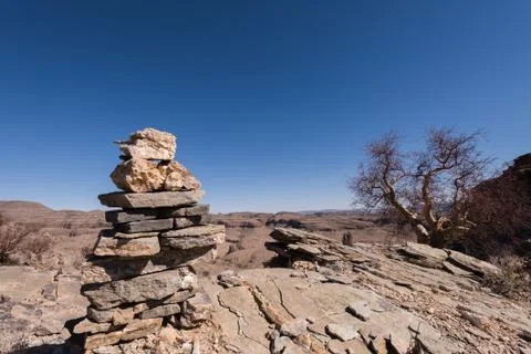 Namibia Rock Cairns Stock Photos