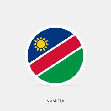 Namibia round flag icon with shadow. Stock Illustration
