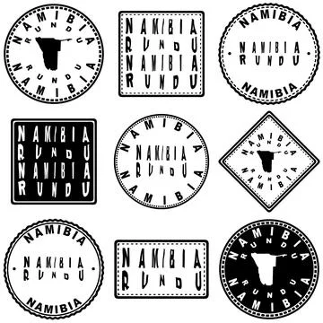 Namibia Rundu Seal Map Design Illustrazione stock