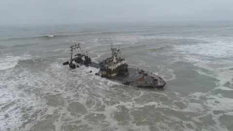 Namibia shipwreck Zeila 1 Video stock 320731924