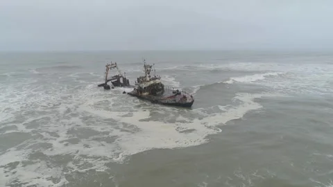 Namibia shipwreck Zeila 4 Video stock 320731951