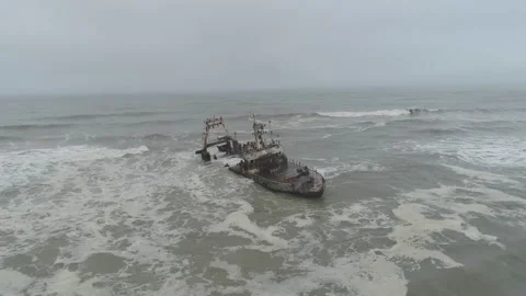 Namibia shipwreck Zeila 6 Stock Footage 320731953