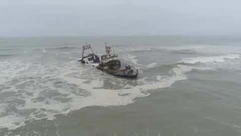 Namibia shipwreck Zeila 7 Video stock 320731959