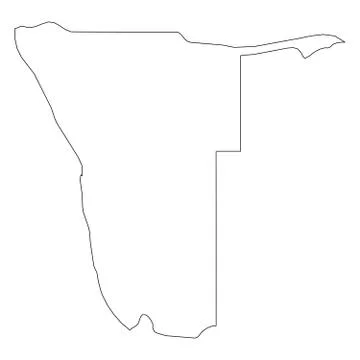 Namibia - solid black outline border map of country area. Simple flat vector Illustrazione stock
