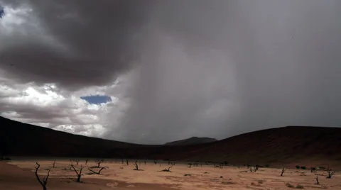 Namibia Sossusvlei rain Stock Footage 35168410