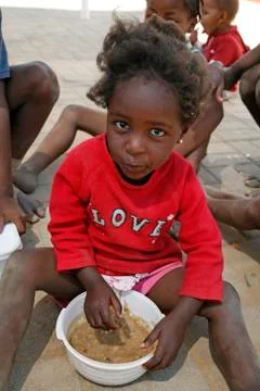 Namibia soup kitchen run by catholic aids action Stock Photos