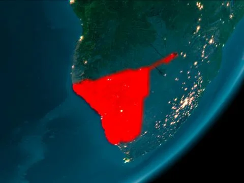 Namibia from space at night Stock Illustration