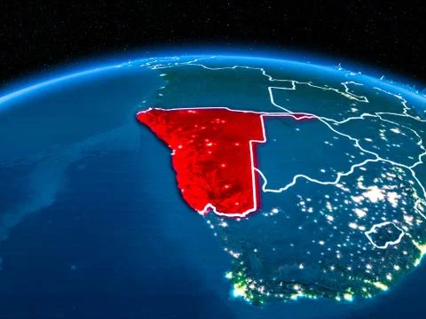 Namibia from space at night Stock Illustration