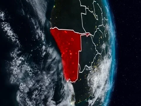 Namibia from space at night Stock Illustration