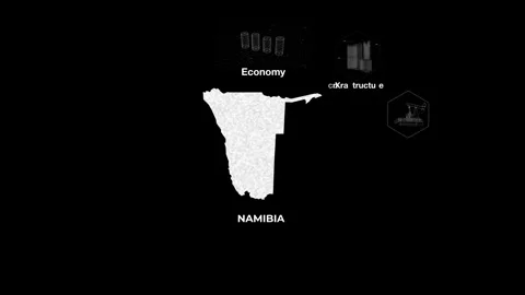 Namibia technology map with animated charts 動画素材 340985250