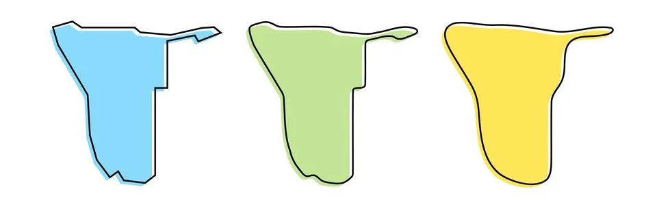 Namibia vector country map in three levels of smoothness Stock Illustration