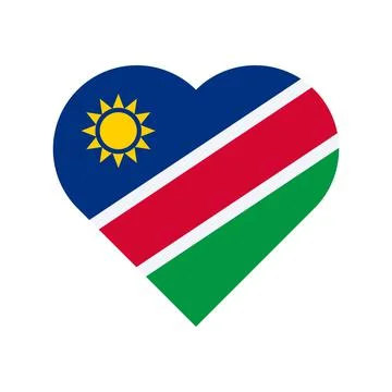 Namibia vector flag heart on white background Stock Illustration