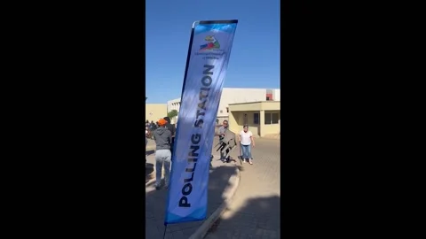 Namibia: Voters Wait In Long Lines For Presidential And Legislative Elect... Stock Footage 293694272