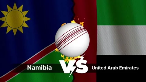 Namibia vs United Arab Emirates 4K Animated Cricket Intro Stock Footage 312108940