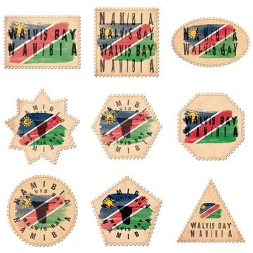 Namibia Walvis Bay Postage Stamps Stock Photos