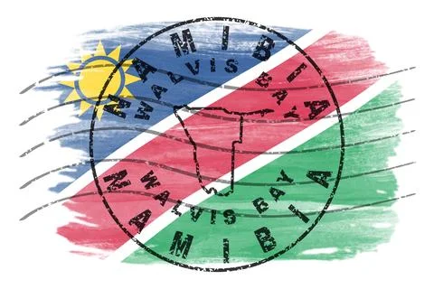 Namibia Walvis Bay Seal Map Design Stock Photos