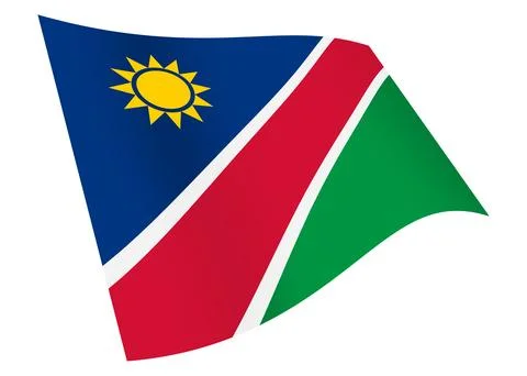 Namibia waving flag graphic with clipping path Stock Illustration