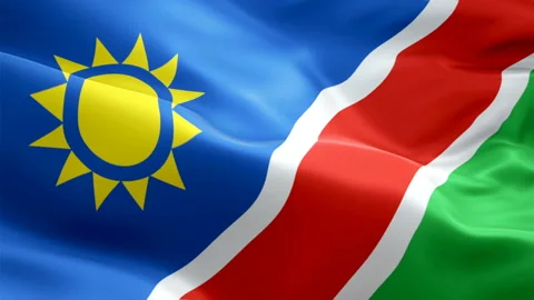 Namibia waving flag. National 3d Namibian flag waving. Sign of Namibia Video stock 128099167