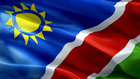 Namibia waving flag. National 3d Namibian flag waving. Sign of Namibia seamless Stock Footage 165652768