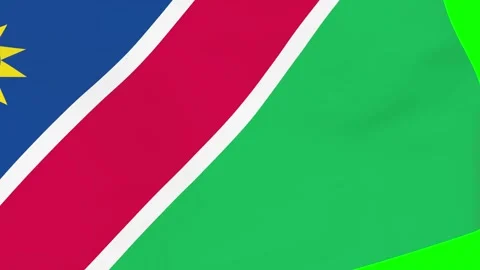 Namibia waving flag transition over green background Stock Footage 168093164