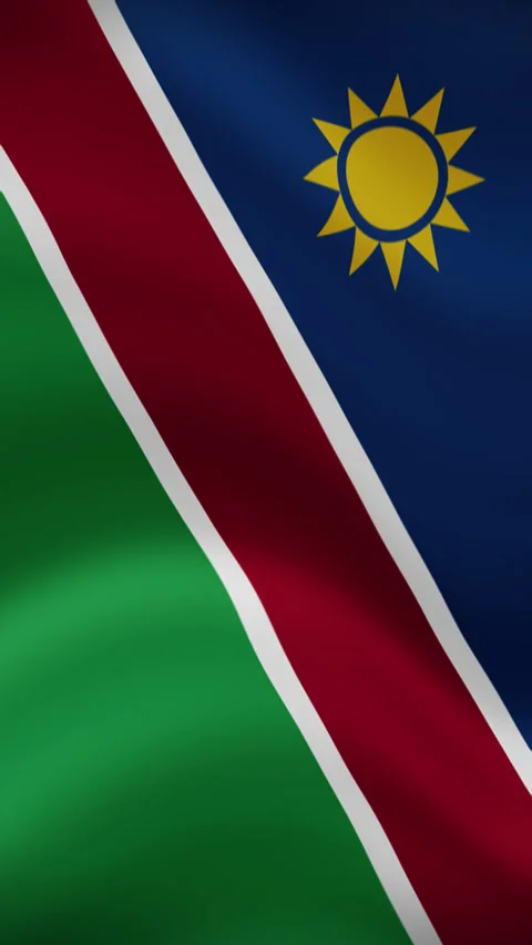 Namibia Waving Flag in Vertical Orientation – Realistic Loop Animation Stock Footage 294948200