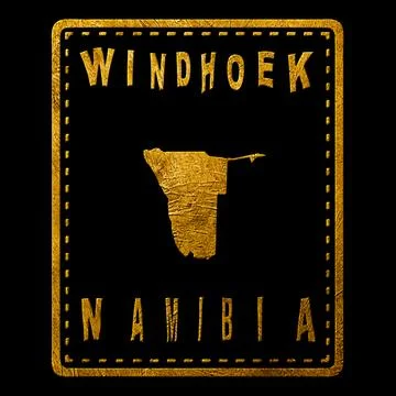 Namibia Windhoek Seal Map Design Stock Illustration