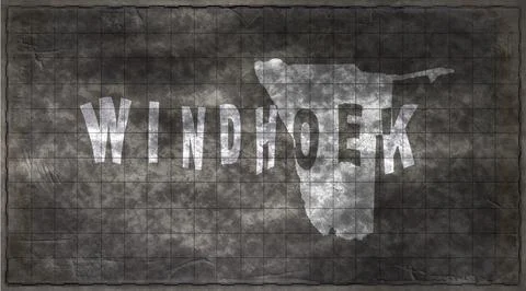 Namibia Windhoek Typography Map Stock Illustration
