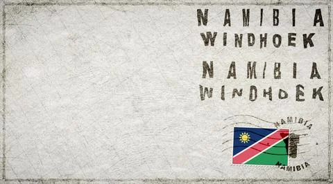 Namibia Windhoek Vintage Mail Envelope Stock Illustration
