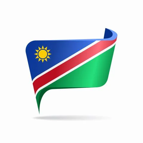 Namibian flag map pointer layout. Vector illustration. 스톡 일러스트