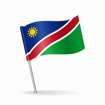 Namibian flag map pointer layout. Vector illustration. 库存插图