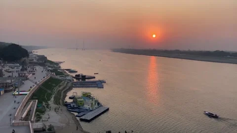 Namo ghat from top Stock Footage 250935657